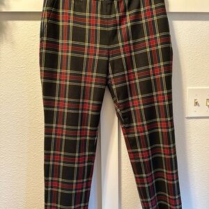 J.Crew Tartan Plaid Straight Leg Holiday Trousers